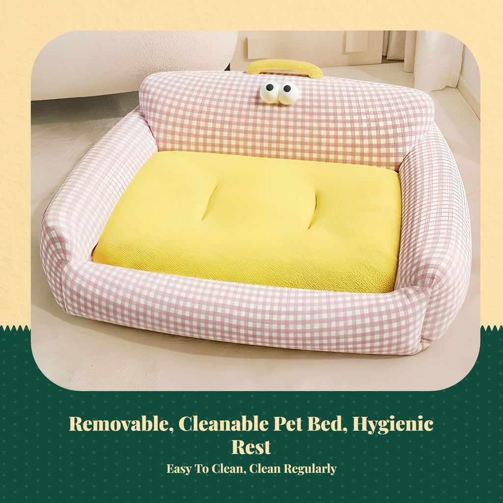 Removable plush pet sofa bed for all-season comfort