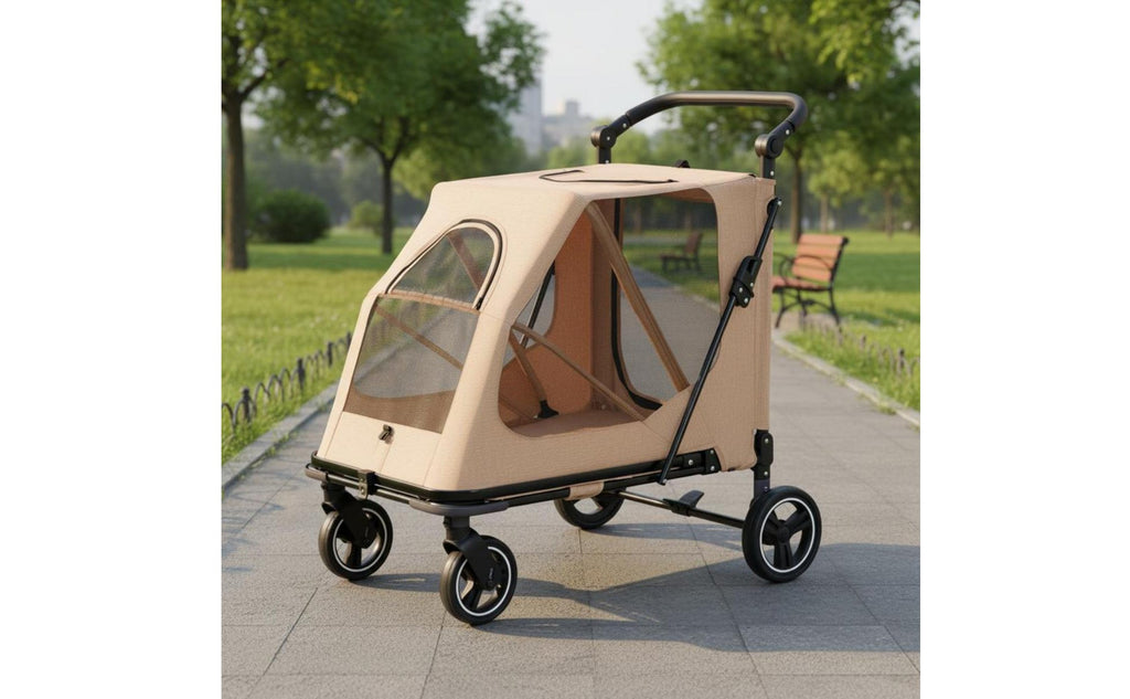 Foldable Dog Stroller Portable Foldable Pet Stroller Adjustable Handle