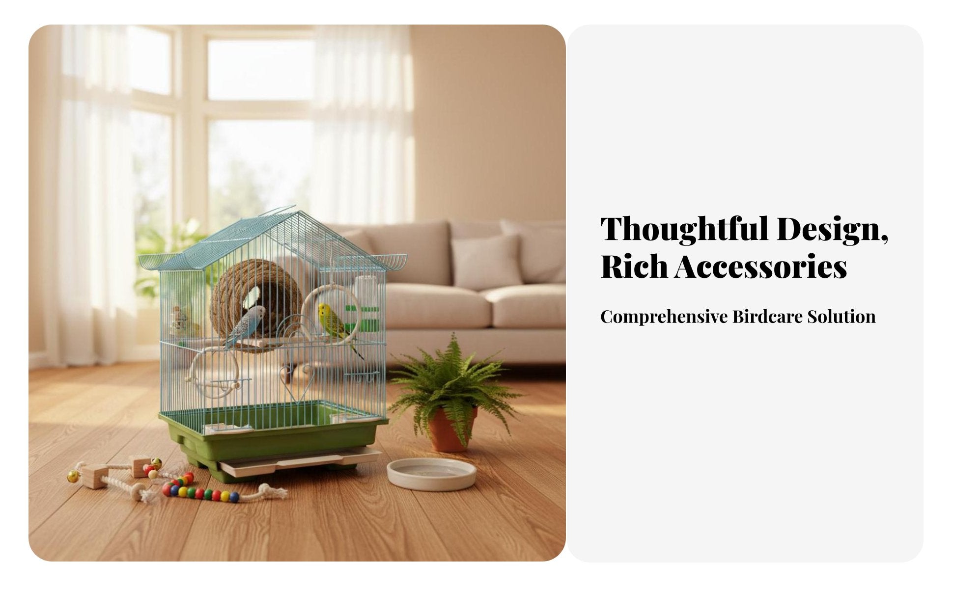 Rolling Parrot enclosure Large Size avian Enclosure Breeding Design for Indoors, Home