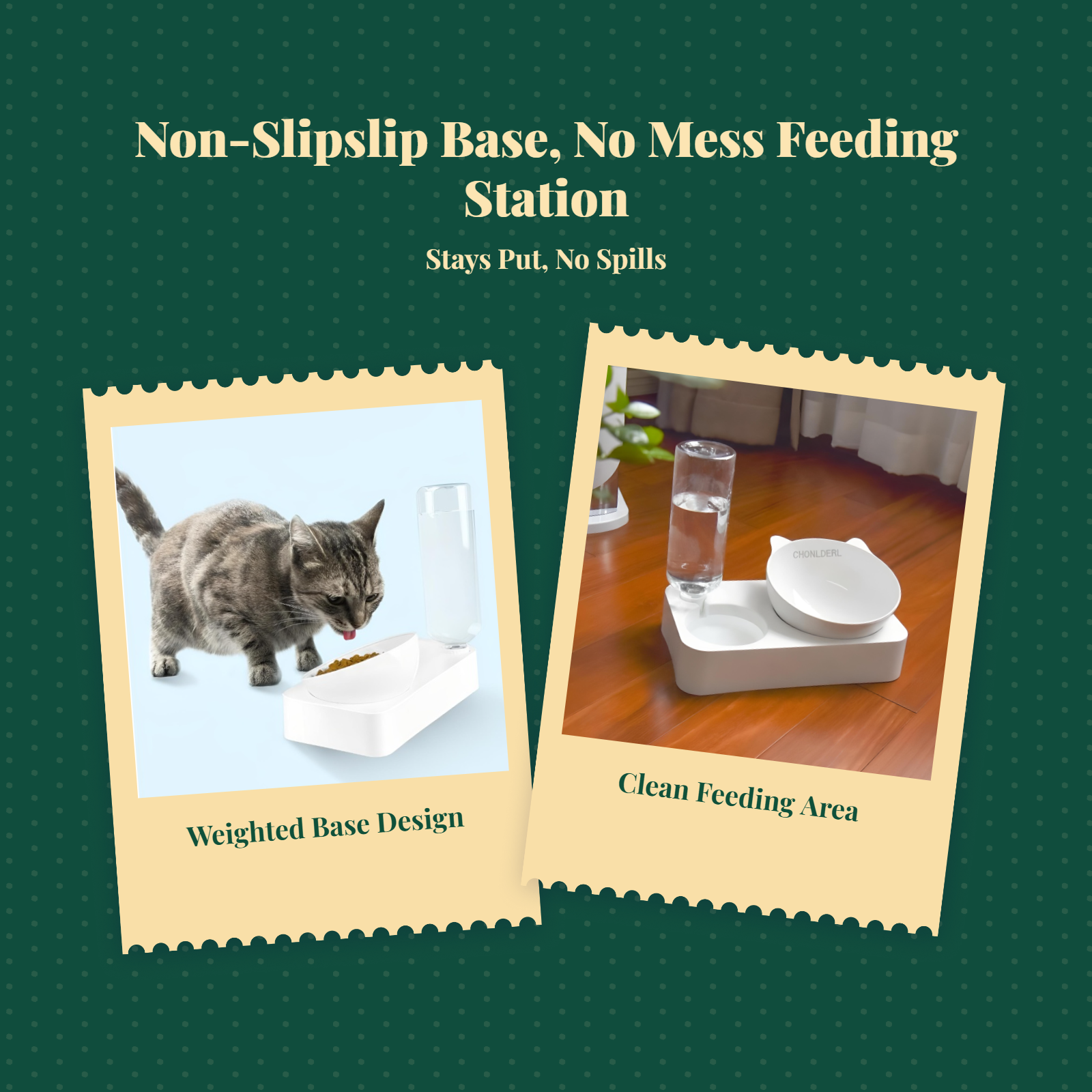 Raised non-slip pet waterer