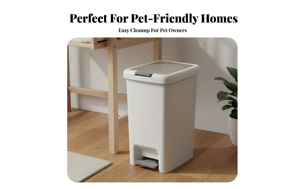 Lidded Diaper Pail Odor-Resistant Closure Foot Pedal Trash Can Slim Rectangular Trash Can Hands-Effortless Function Push Button