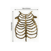 Adjustable Plastic Skeleton Rib Frame Vest Flexible Rib Frame Costume Piece Easy to Wear Skeleton Torso Costume Lightweight for Cosplayers, Adults, Women, Cosplay Events, Stage Performances