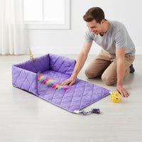 Bolstered Pet Mat with Toys Chew-Resistant Rope Dog and Cat Activity Bed