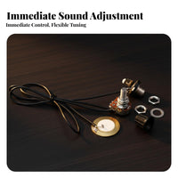 Piezo Pickup No Battery Required Piezo Touch Pickup Easy Installation Guitar Transducer System for Studio Music Production, Live Performance