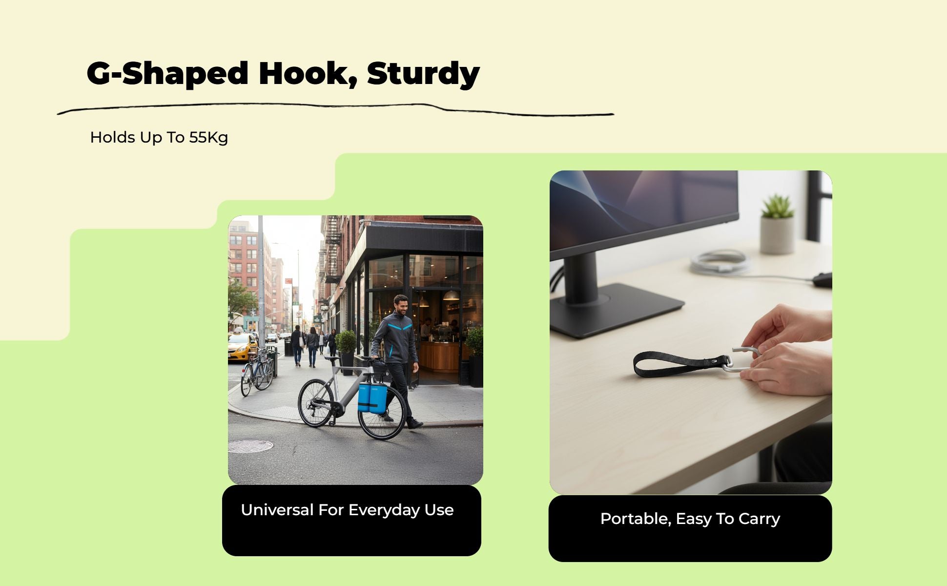 Non-slip stroller hook organizer