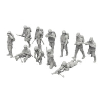 11 Pieces Unpainted Miniature Soldier DIY Painting Resin Soldier Figurine One-Piece Small-Scale Figurine for Model Painters, Hobbyists