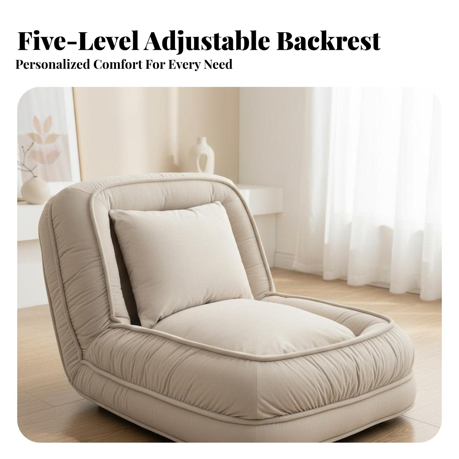 Human-Sized Pet Bed Foldable Stress Sign Lazy Sofa Adjustable Backrest Space-Saving for Two People, Stu Stress Nts, Balcony