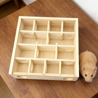 Wooden Hamster House Intelligence Development Wooden Activity Toy Cognitive Hamster Puzzle Box for Hamsters