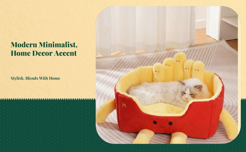 Calming semi-enclosed cat bed