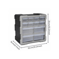 Small Parts Cabinet Sturdy Plastic 12-Drawer Parts Storage Box Compact