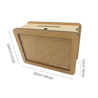 Wooden coin Saving Box Wood Construction Savings Chart Box Financial Literacy Tool Home Ornament for Kids, Adults
