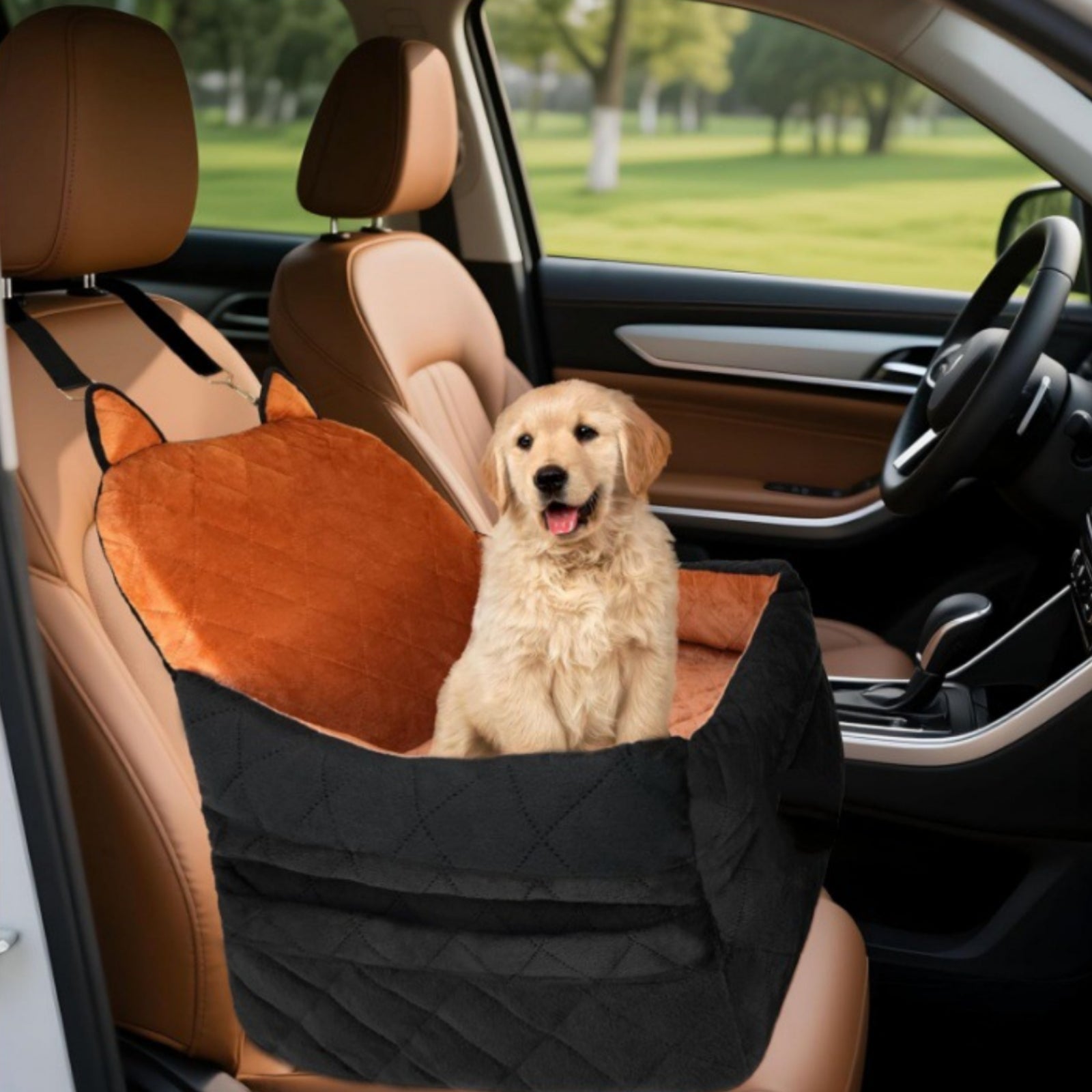 Dog Car Seat Bed Portable Car Dog Bed Quilted for Dogs