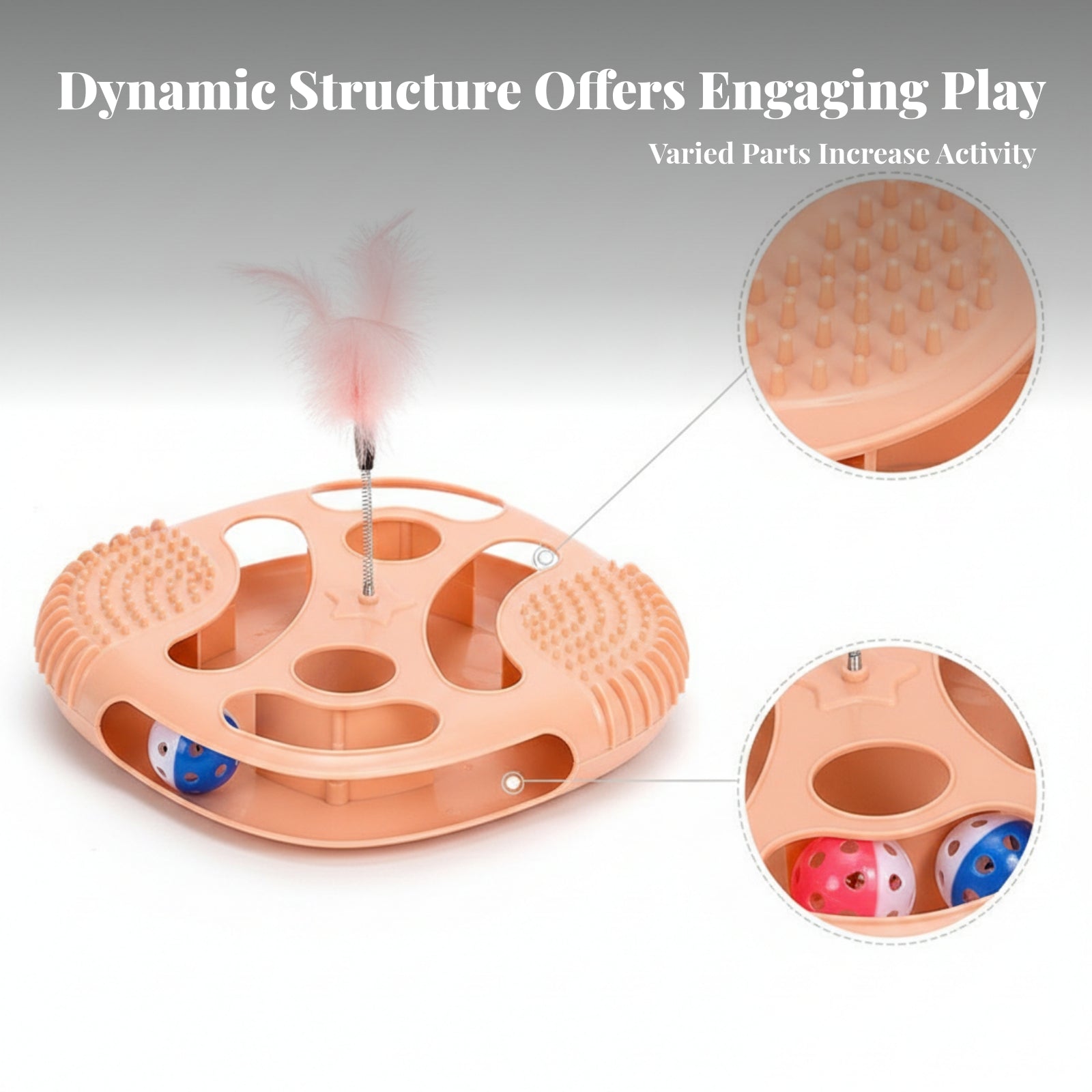 Feather Ball Track Toy Layered Design Cat Ball Track Smooth Surface for Cats