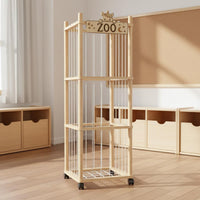 Wooden Toy Storage Unit Solid Wood Soft Toy Storage Enclosure Sturdy And