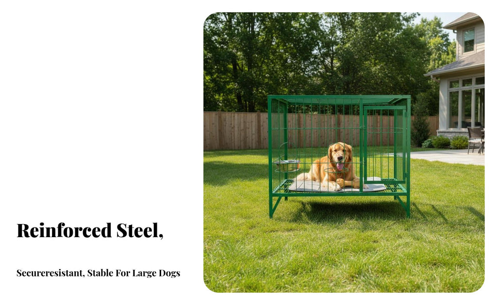 robustDuty Construction fused reinforcing bar enclosure Sturdy Frame Outdoor Wire Pen with cover Weather-Resistant Dog Kennel dependable-locking for Breeders, Backyard, Garden, Patio, Garage