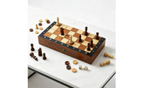 Wooden 3-in-1 Game Box Compact 3 in 1 Wooden Chess Set Rectangular