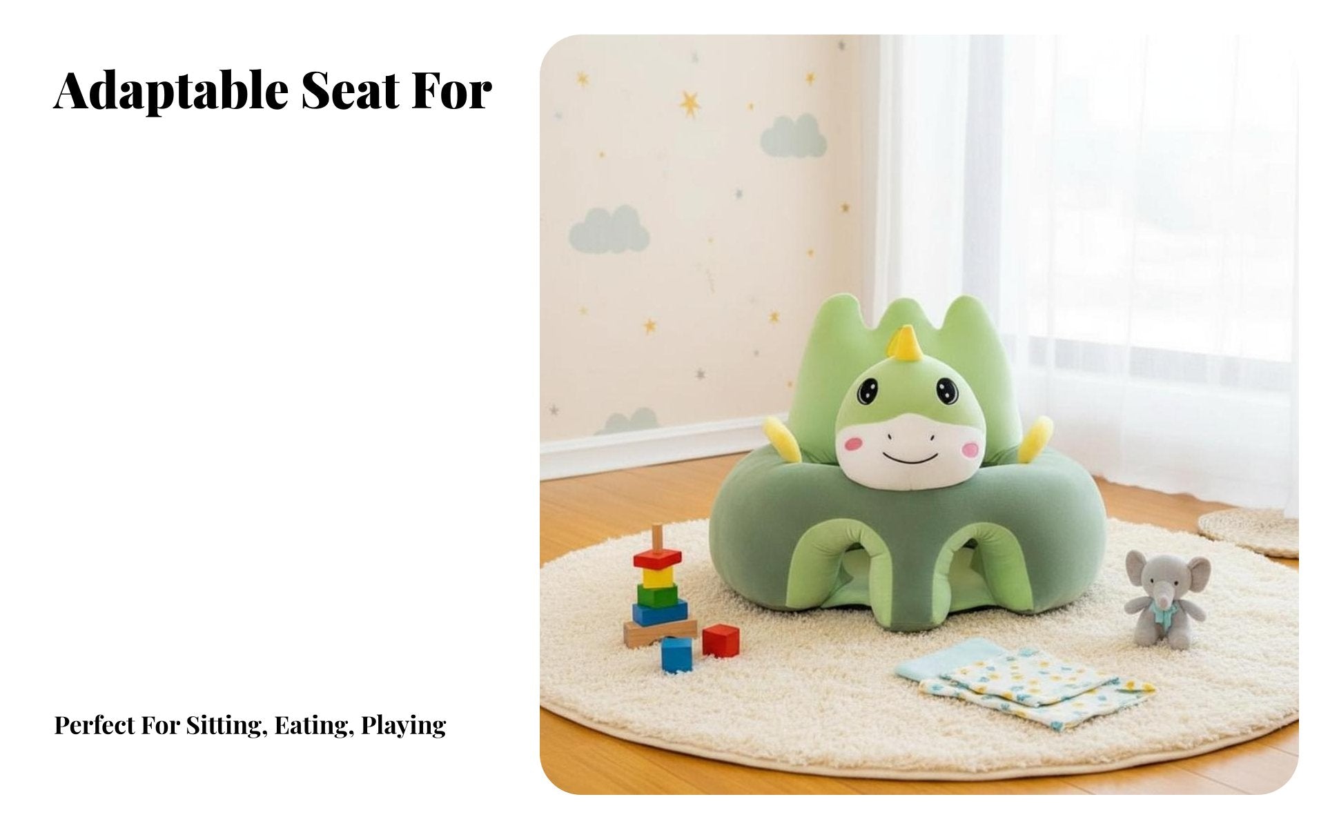 Inflatable Sitting Trainer Portable Infant Floor Chair hands-free for Home, Babies