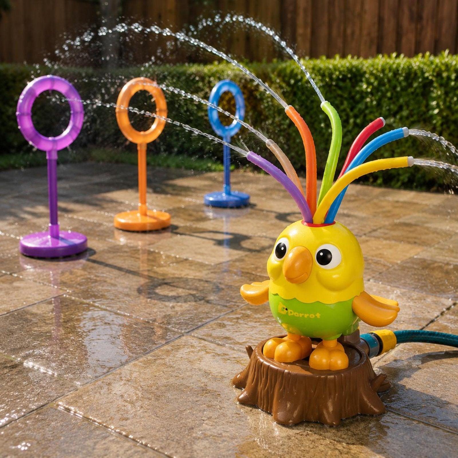 Parrot Sprinkler Swinging Parrot Spray Toy Hose Connected for Beach, Outdoor