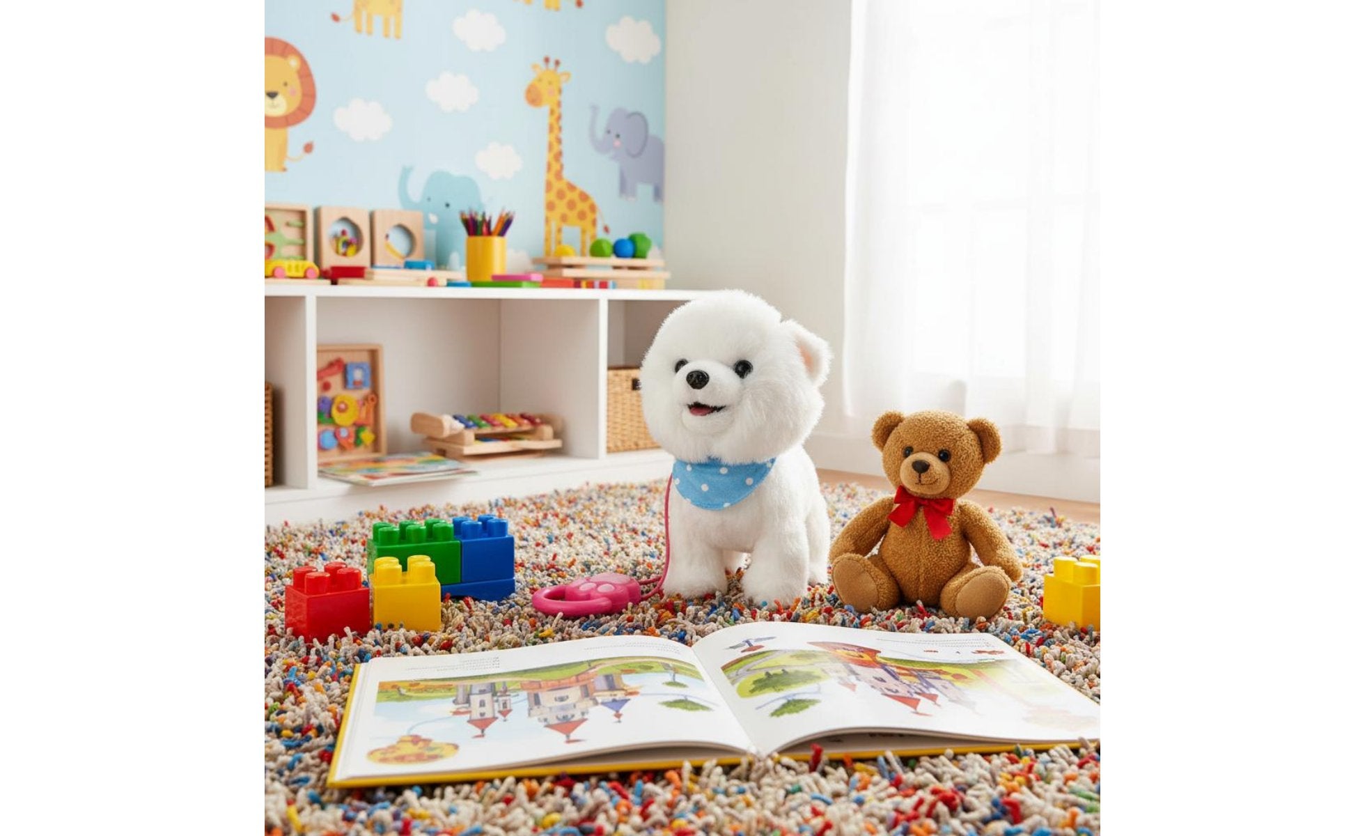Walking Stuffed Dog Touch Activated Stuffed Creature Realistic Design