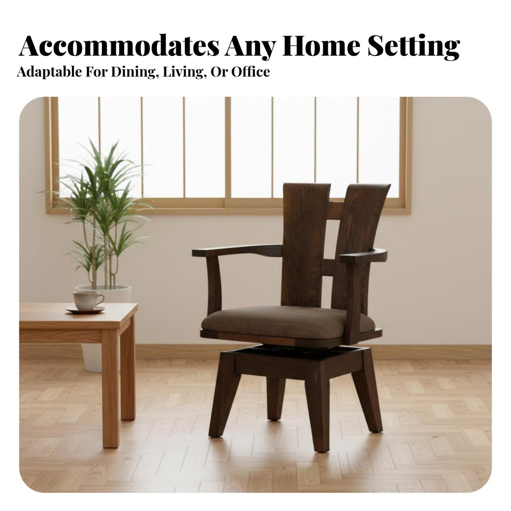 With Armrests Spindle spine pivot Armchair Vintage-vintage-design & aesthetic Design Upholstered pivot Chair Sturdy Construction Indoor Furniture Multi-Use for residents, Adults, Office Workers, Dining Room, Restaurant, Bedroom, Nursery