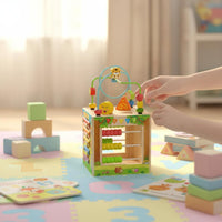 Early Learning Toy Box 8 in 1 Bead Maze Box Shape Sorting for Kindergarten, Kids