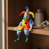 Dangling Leg Clown Ornament Gift Idea Ceramic Clown Doll Carnival Theme