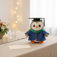 Owl Stuffed Toy Cap and Gown and Gown Mortarboard Graduation Owl Stuffed