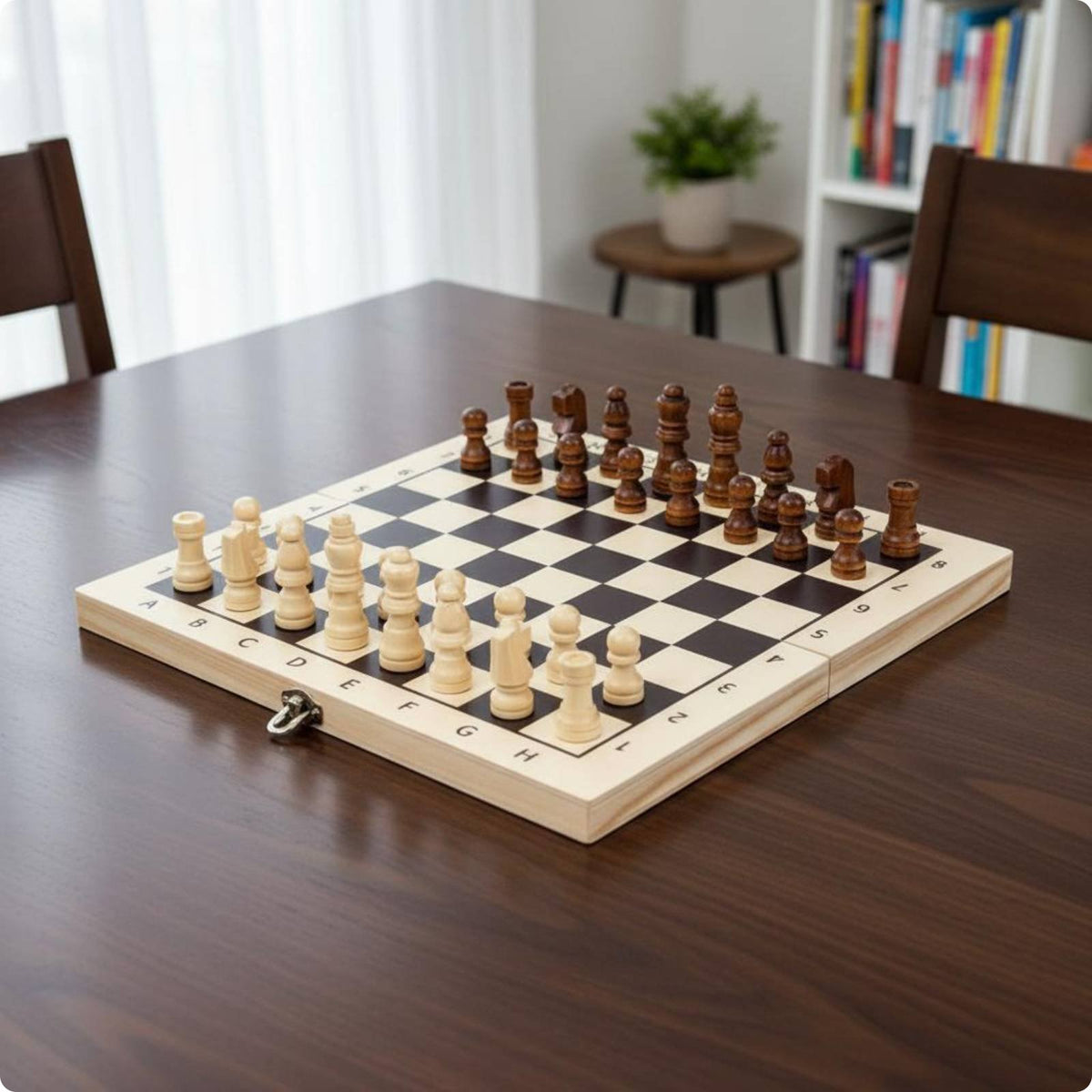 Portable Chess Set Foldable Design Travel Chess Set Easy to Carry for Students
