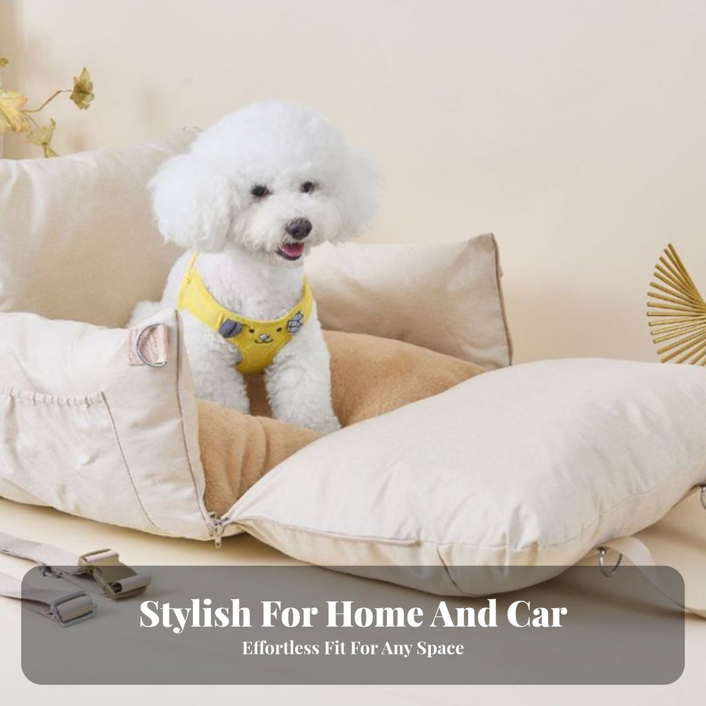 Multi-Use Small Dog Car Seat Comfortable Washable Pet Car Carrier Soft Padding for Travelers, Road Trips, Home