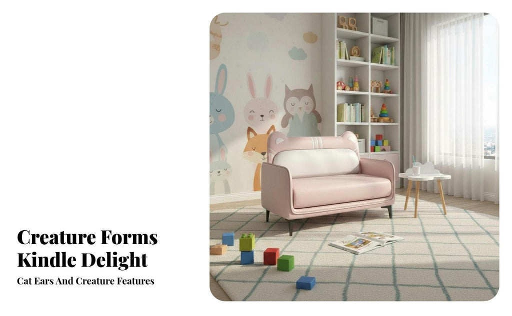 cumulusShaped Mini Sofa Kid-Sized children's Furniture Soft and Comfy Easy to Clean for Bedroom, Living Room