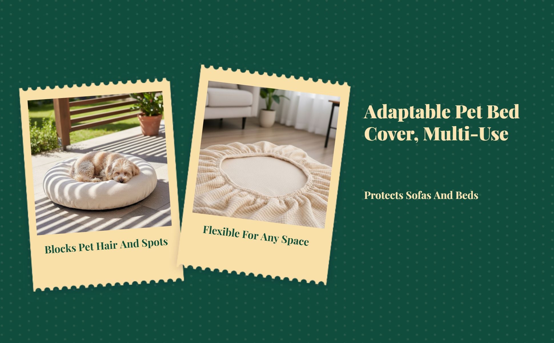 Dog Bed Cover, cleanable Protector, Universal Pet Sofa Cover for Dogs and felines, Easy to detachable, Suitable for All Seasons