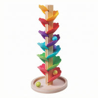 Wooden Tree Ball Toy Leaf-Shaped Ball Drop Toy Freestanding