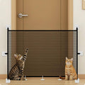 Mesh Pet Barrier Panel Black Frame Rectangular Mesh Gate Panel White Hardware