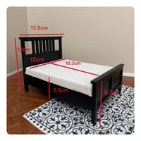 1:12 Dollhouse Bed Paneled Footboard Display Piece Matte Finish