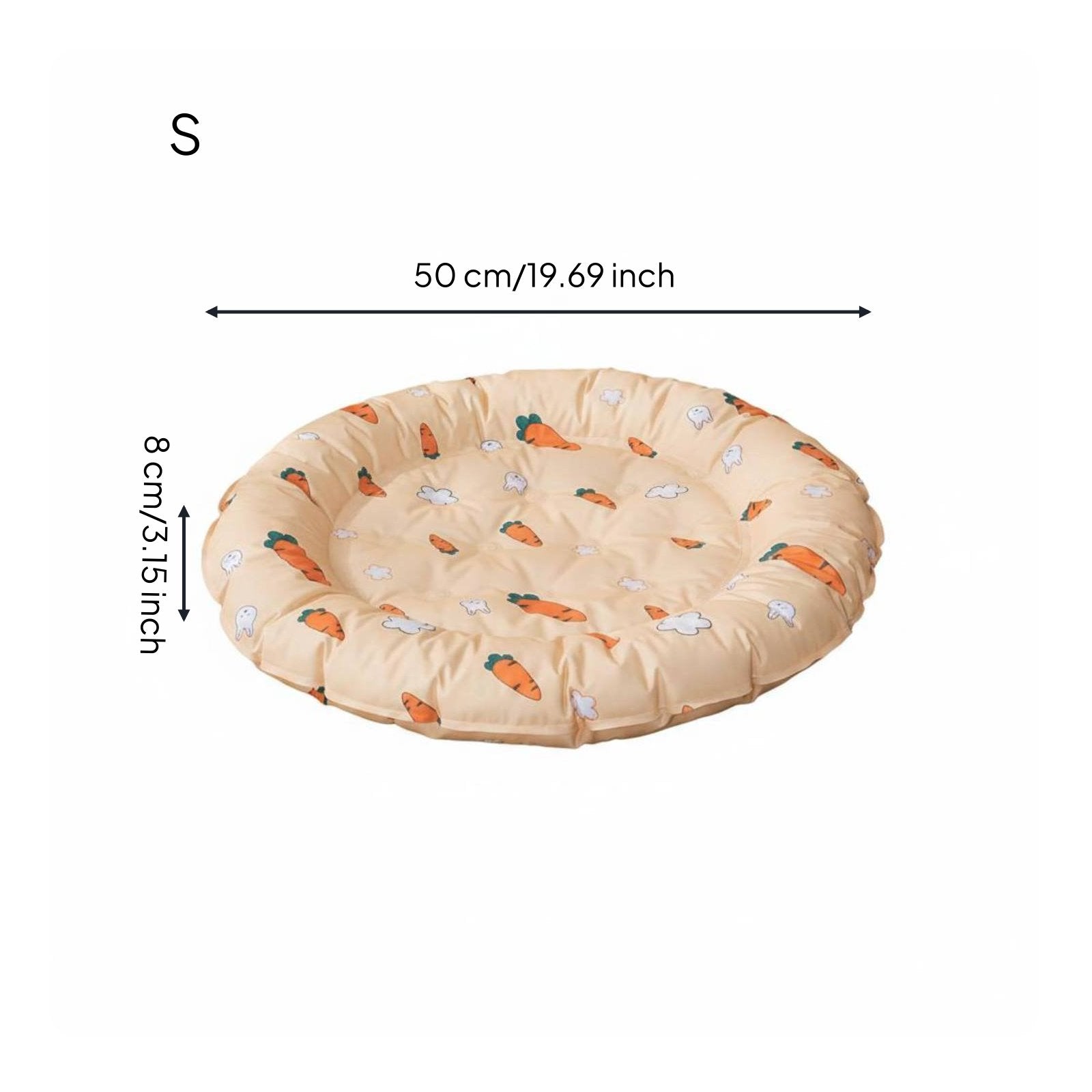 Round Cooling Pet Bed Soft Padded Border Feline Cooling Mat Easy to Clean