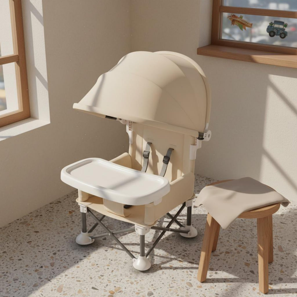 Portable Baby High Chair Lightweight Folding High Chair Sturdy Frame for Outings