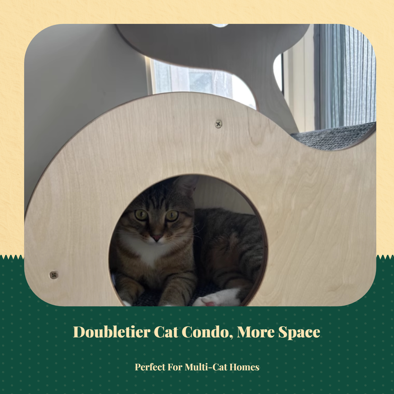 2-story wood cat house, indoor/outdoor