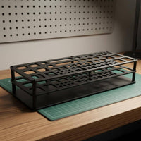 Hobby Tool Rack Matte Black Slanted Tool Stand uncoveredFrame for Model Makers