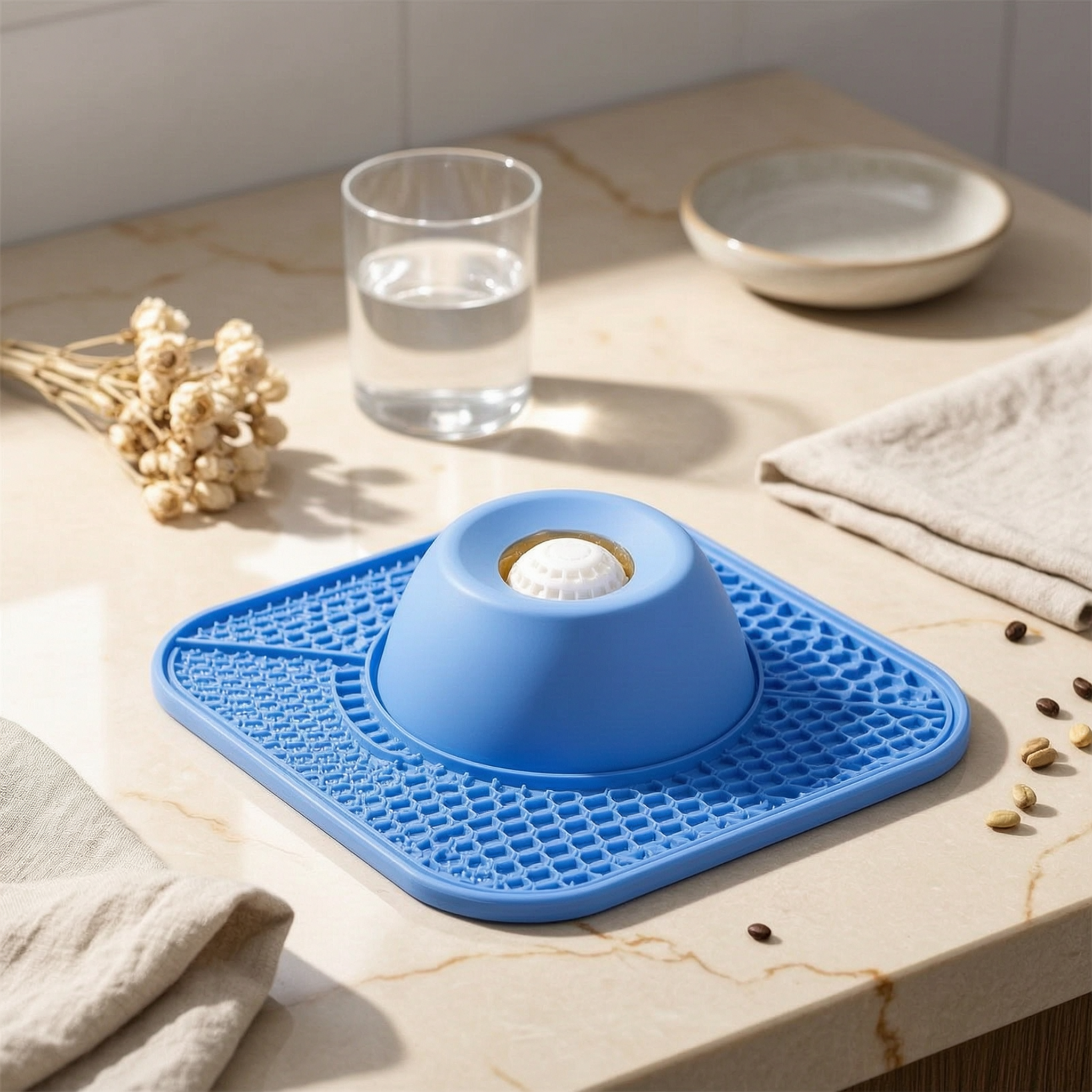 Square Slow Feeder Bowl Anti-Slip Slow Feeder Dog Bowl Dishwasher Safe
