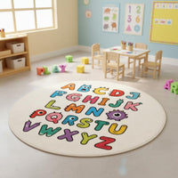 Abc Learning Rug Soft Room Furnishing Stitched Border for Bedroom