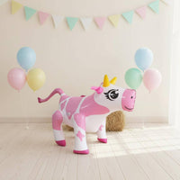 Inflatable Cow Horned Cartoon Cow Toy Easy to Inflate