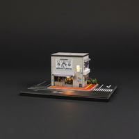 Corner Inn Model Detailed Accessories Die Cast Parking Scene bright Lighted Miniature Store Scene for Collectors, Shelf Display