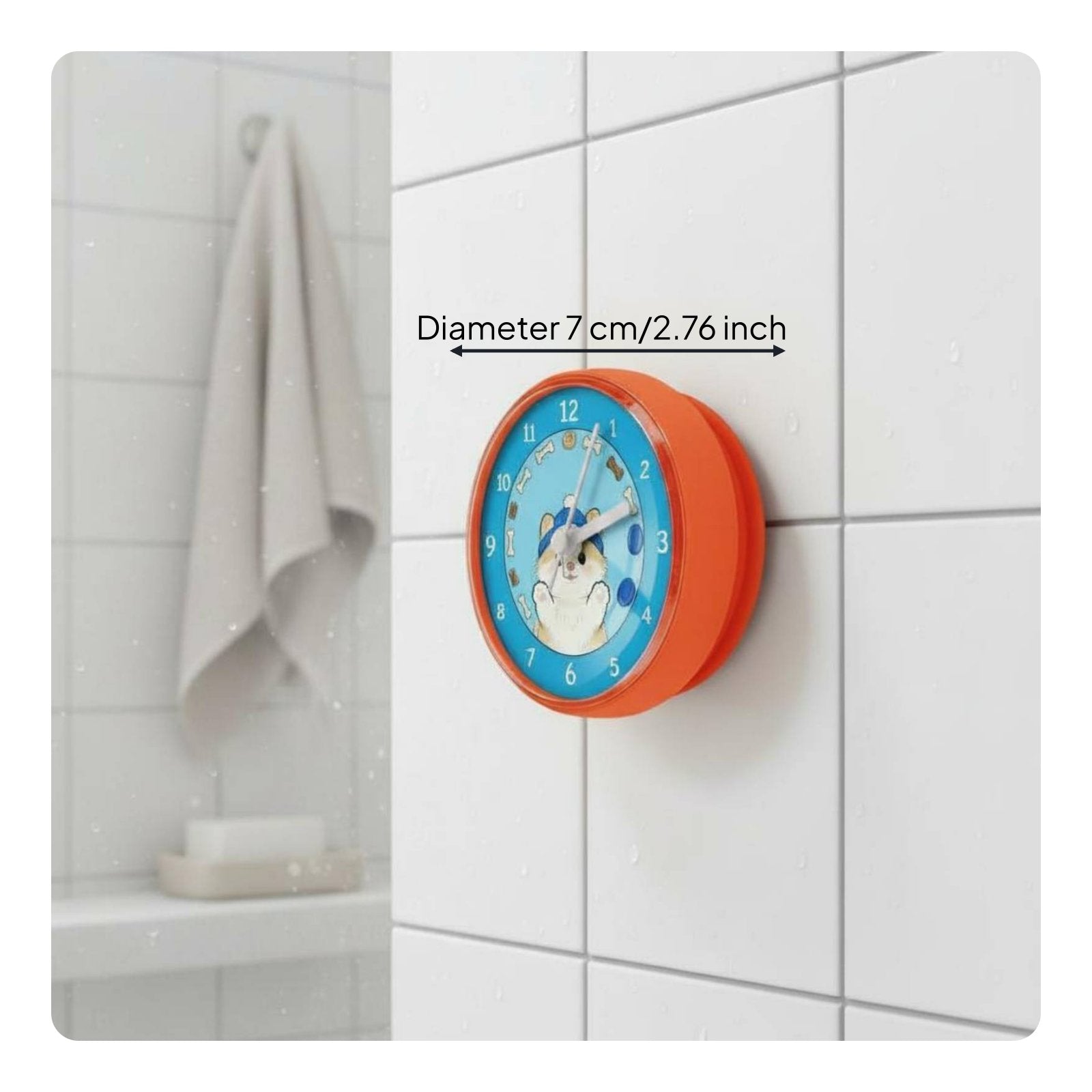 Waterproof Bathroom Clock Compact Size House Decoration for Children