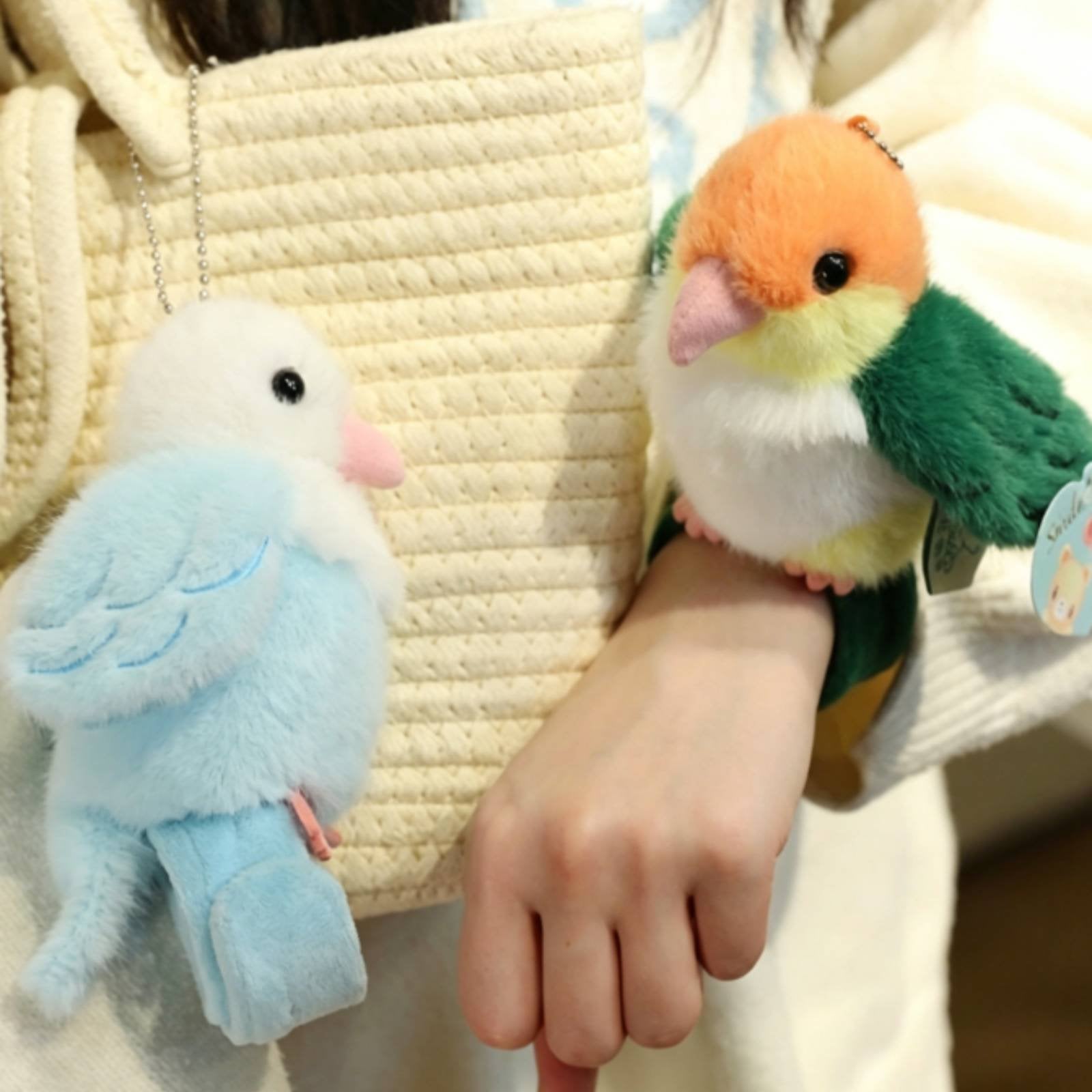 Parrot Stuffed Keychain Giftable Bird Wrist Toy Imaginative Play for Girls