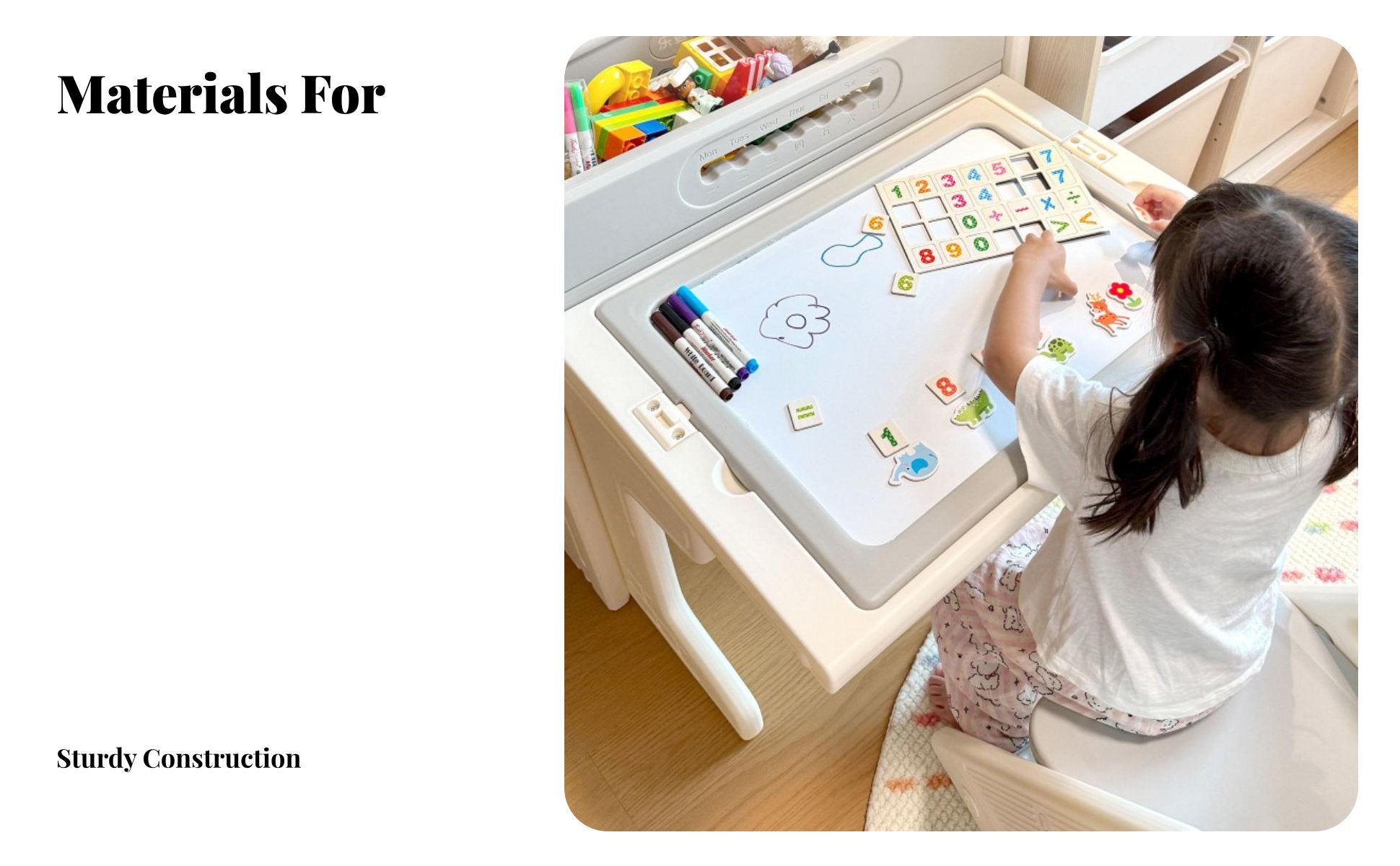 Bean-ShapedShaped Toddler Table Easy to Clean Surface kids' Furniture for Home Study