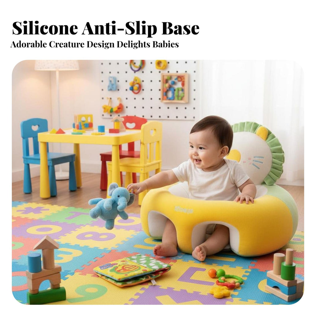 Soft Creature Sit-up Assistant Anti-Tip Design Infant Floor Seat for Indoor Use