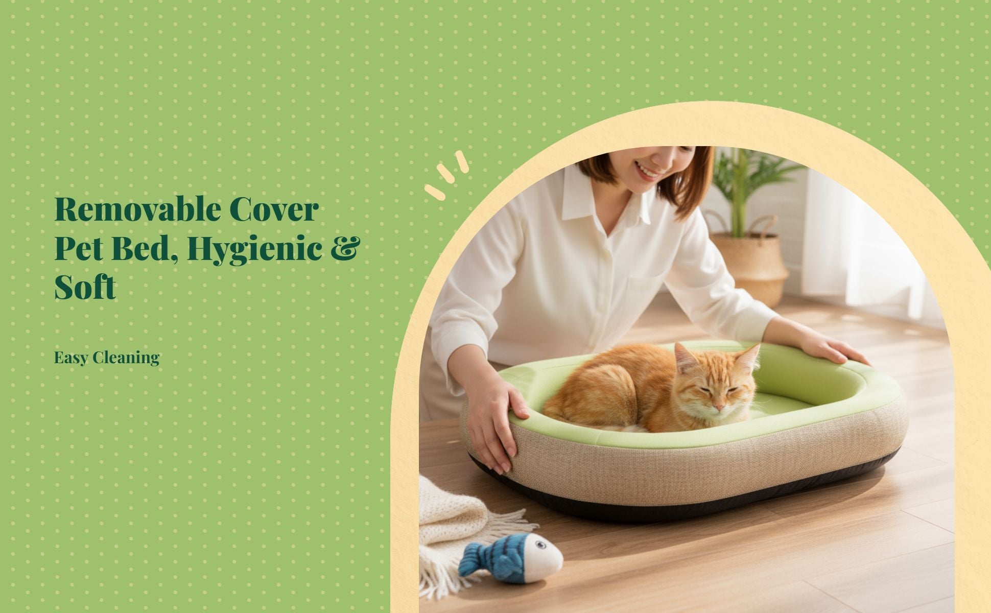 Dog Bed, Removable Pet Sofa, Cozy Cat & Dog Den