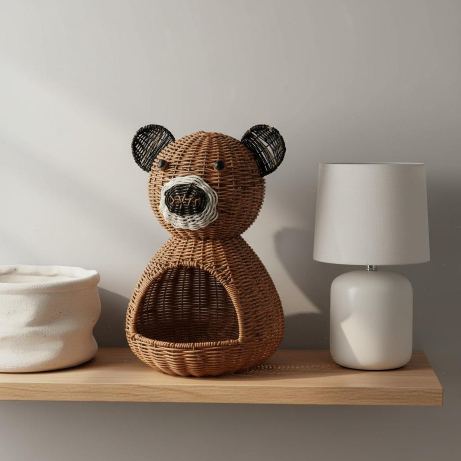 Animal Shaped Container Large Capacity Faux Rattan Creature Container