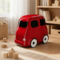 Cartoon Bus Trash Can Dualcompartment Lidded Waste Container Wheel-And