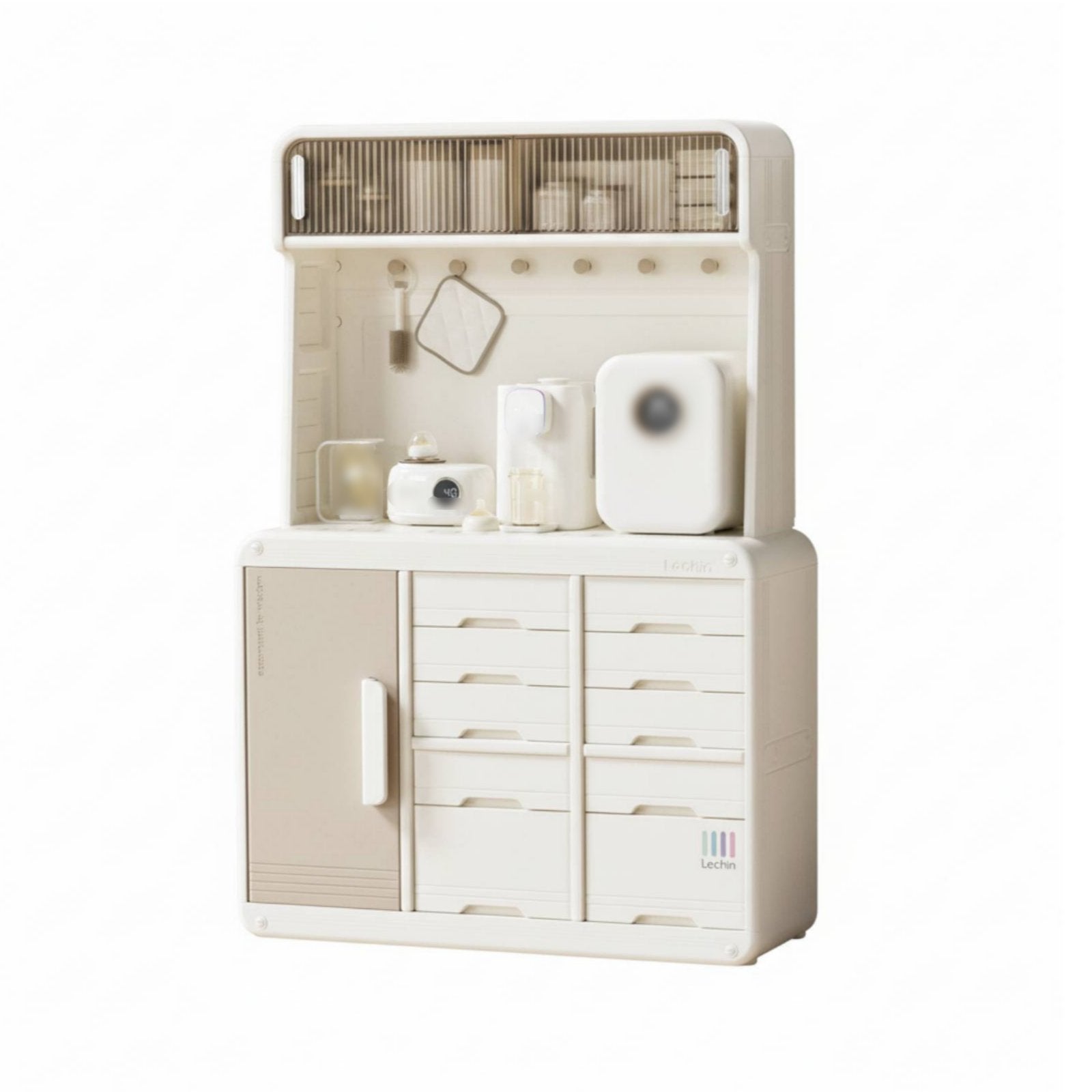 Feeding Station Hutch Large Capacity Baby Organizer Multi-Functional Easy Installation for Bedroom, Closet